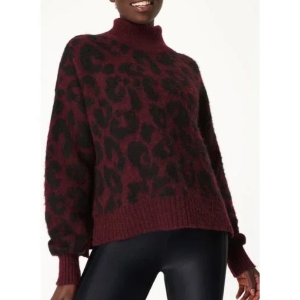 SWEATY BETTY - worn once! Wool/alpaca sweater size M. Black cherry purple.